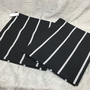 Target White & Black Horizontal Striped Floor Rug 24" x 16" New W/Tags lot of 2